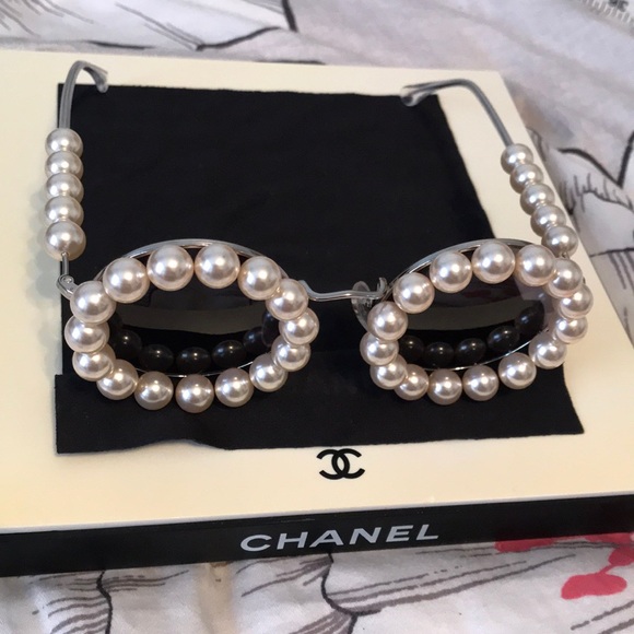 CHANEL Accessories - Chanel Round Pearl Sunglasses Rihanna Pharrell